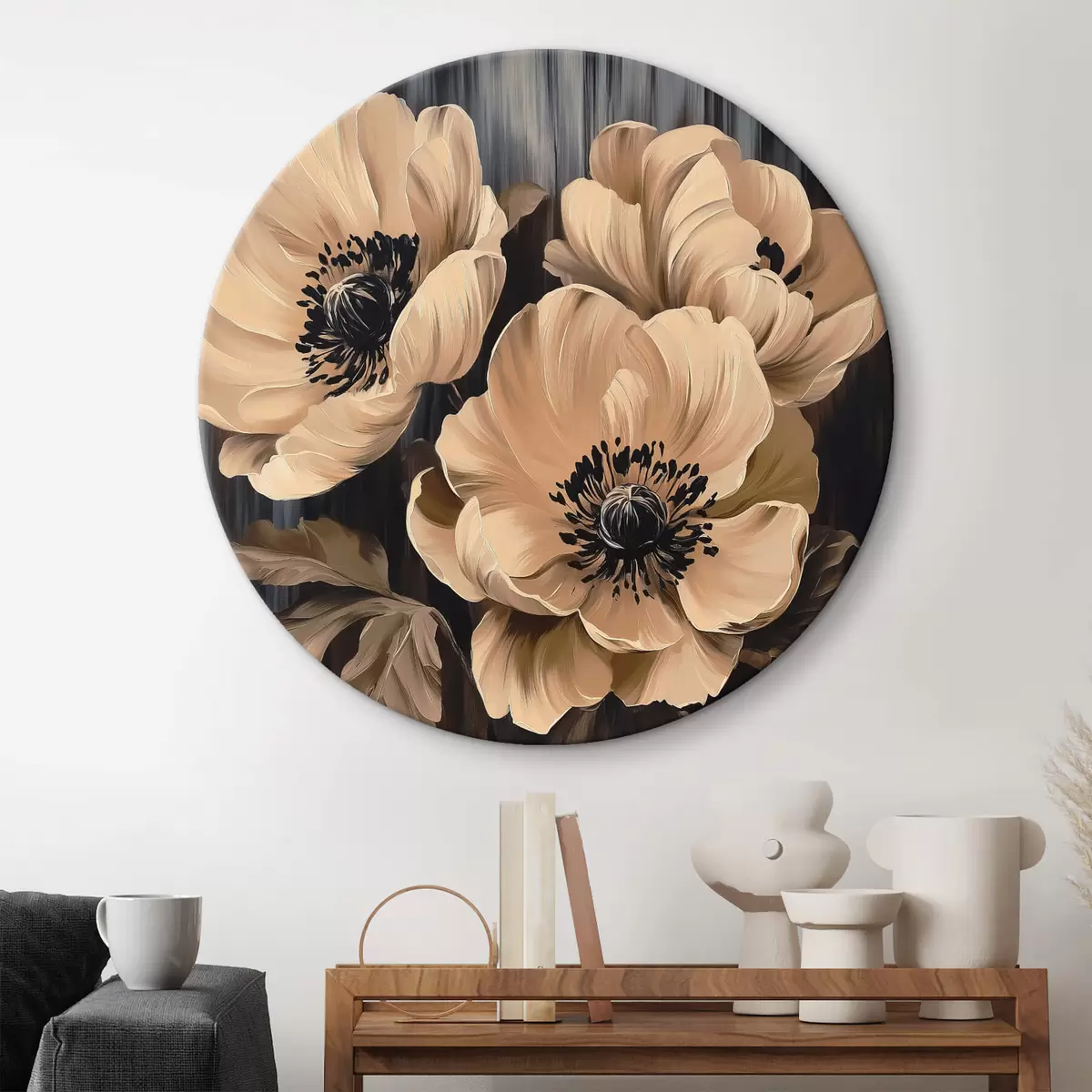 Quadri rotondi Bouquet di fiori grandi r42110