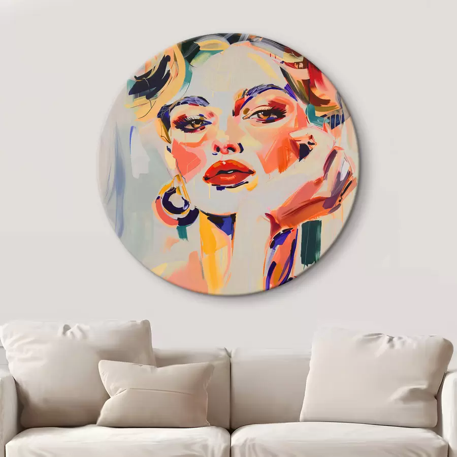 carta da parati Ritratto di donna con tratti multicolori nr. r42111