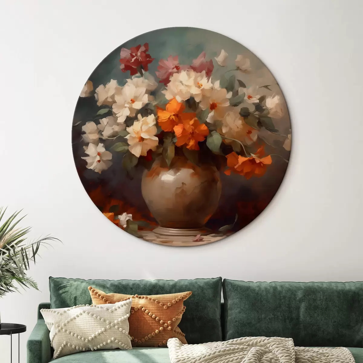 Quadri rotondi Mazzo di fiori in un vaso r42113