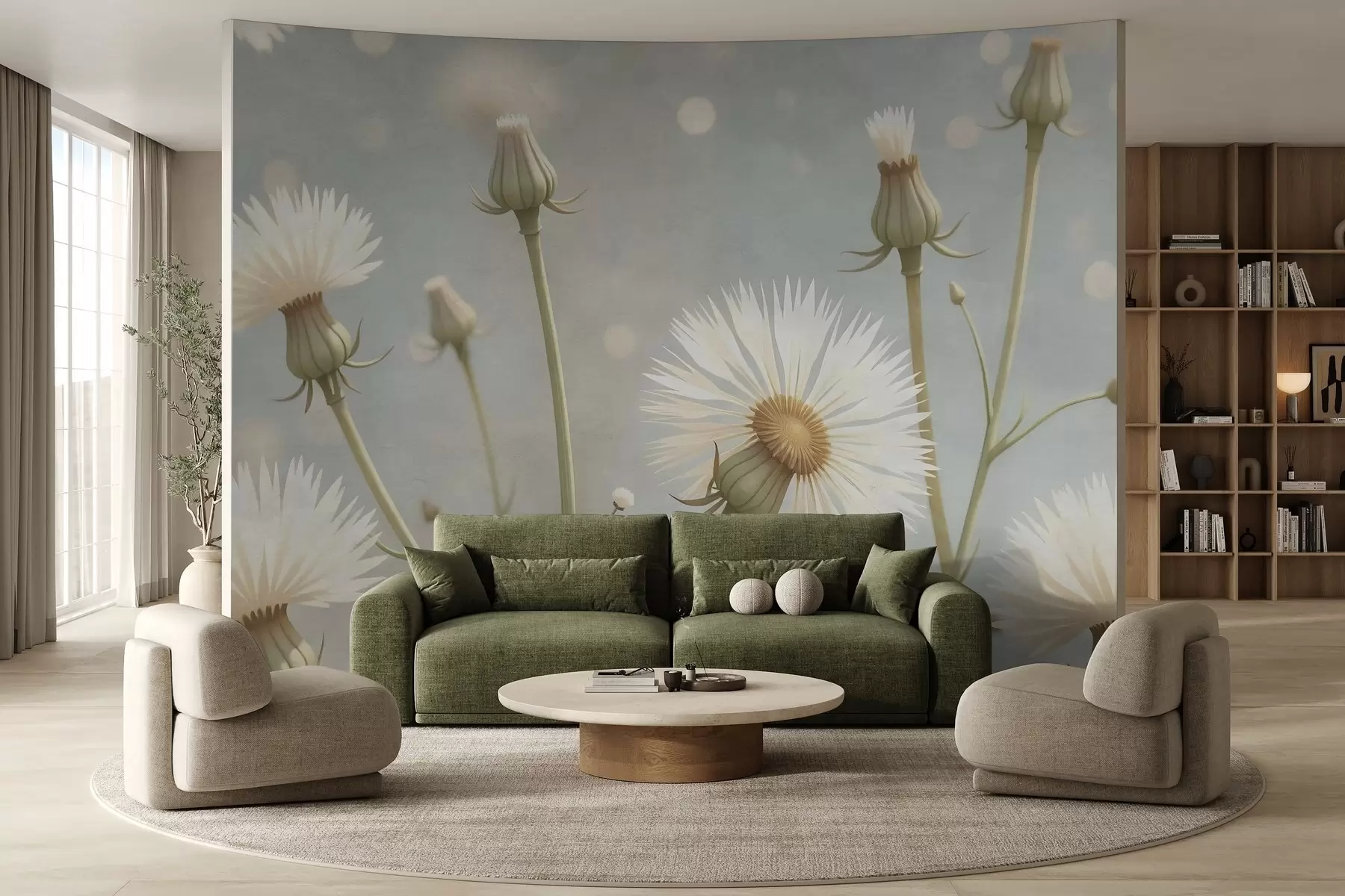 Carta da parati Floreale Dente di leone dipinto n. w02614