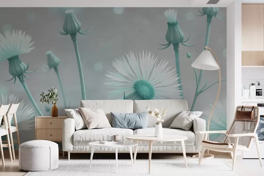 Carta da parati Floreale Dente di leone dipinto n. w02614v1