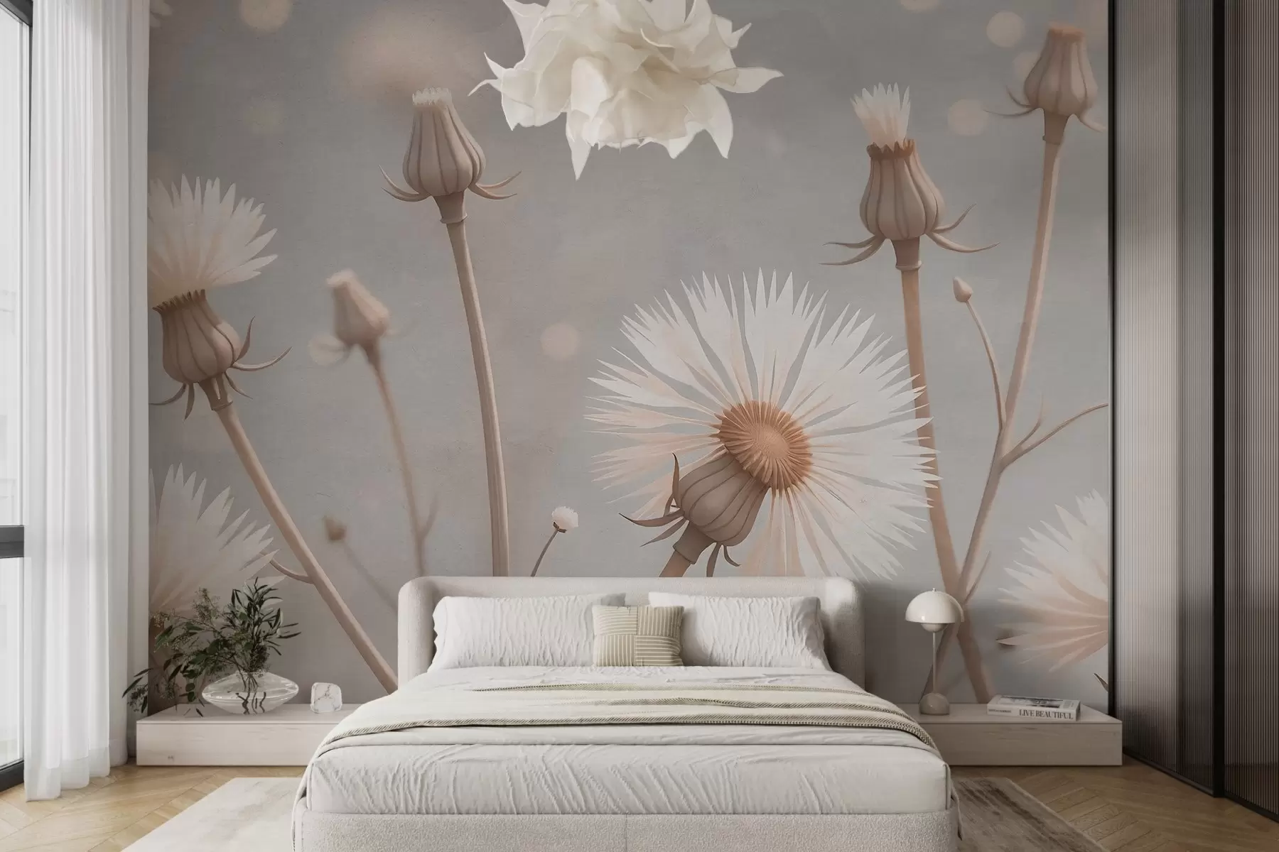 Carta da parati Fiori grandi Dente di leone dipinto n. w02614v3