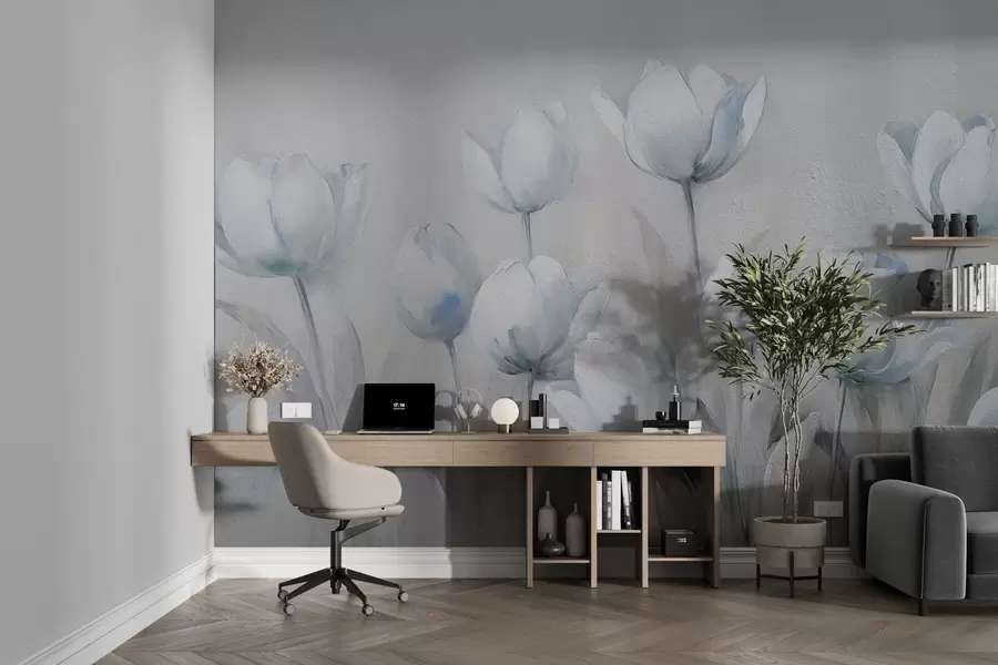 Carta da parati Floreale Tulipani in stile grunge n. w02618v1