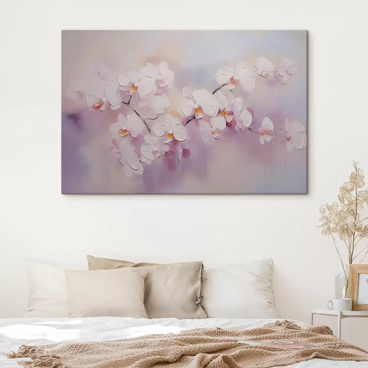 carta da parati Ramo con orchidee bianche imitazione di un dipinto nr. s42141