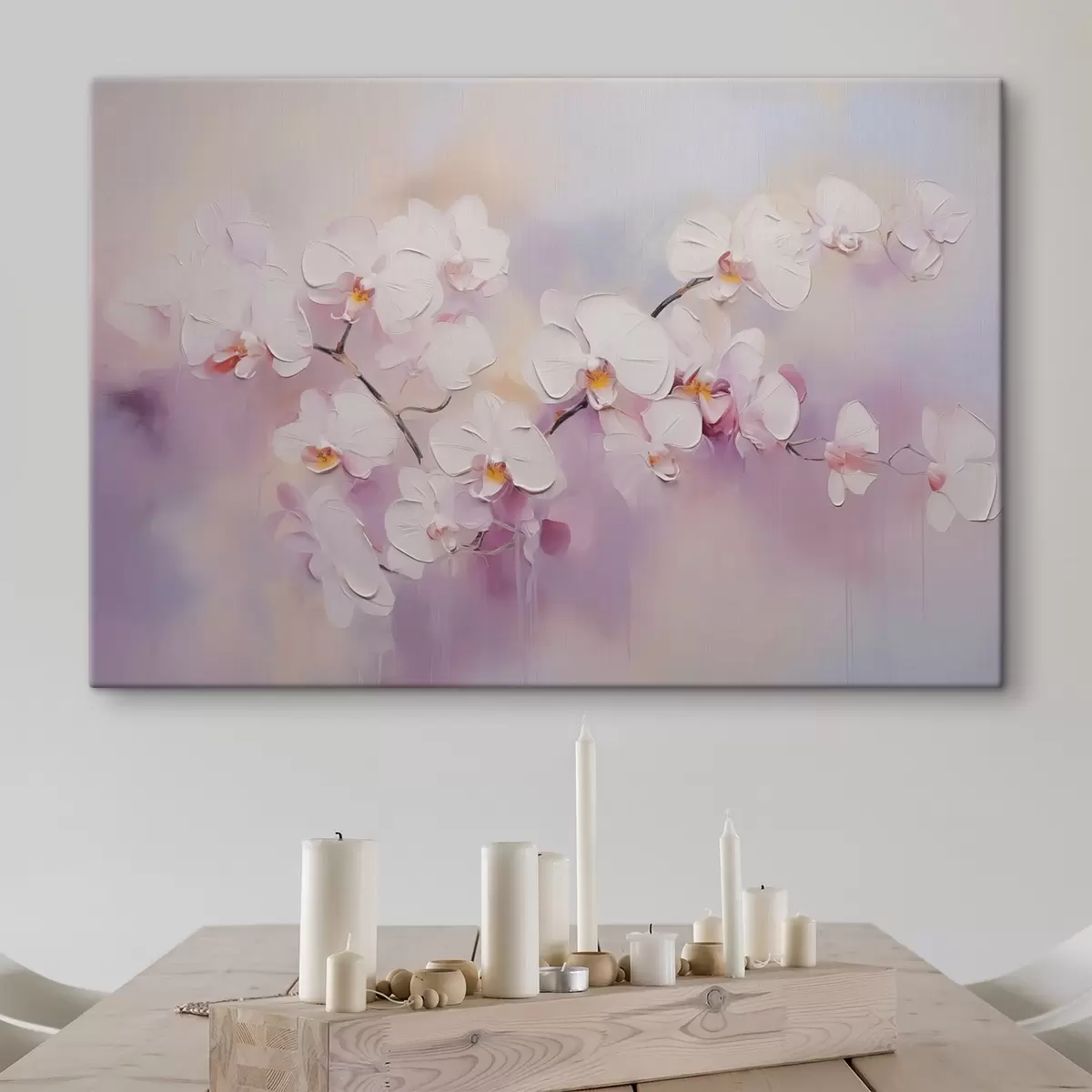 carta da parati Ramo con orchidee bianche imitazione di un dipinto nr. s42141