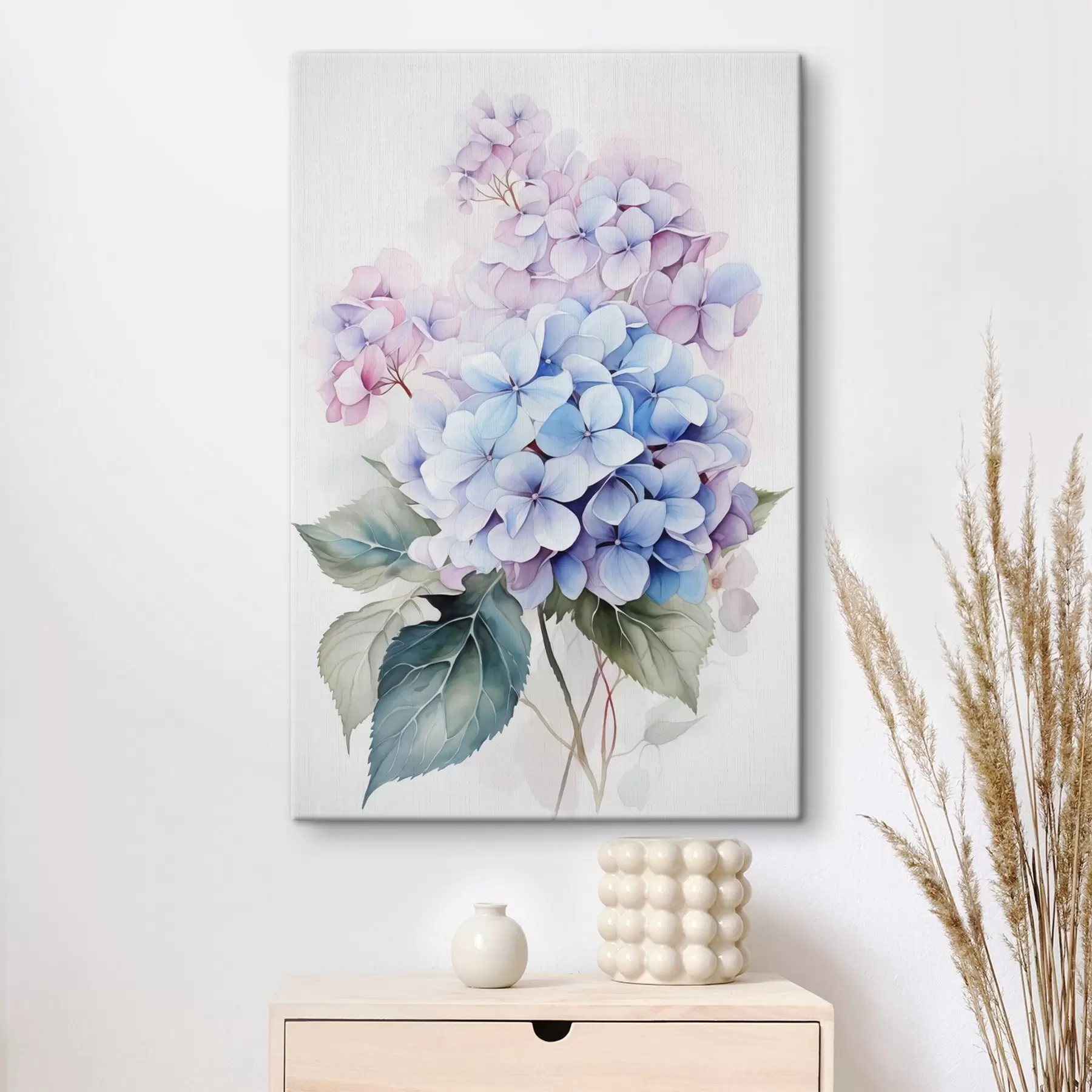 carta da parati Ramo con fiori di ortensia imitazione acquerello nr. s42143
