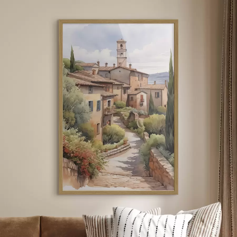 carta da parati Imitazione di strada di periferia italiana ad acquerello nr. f42135