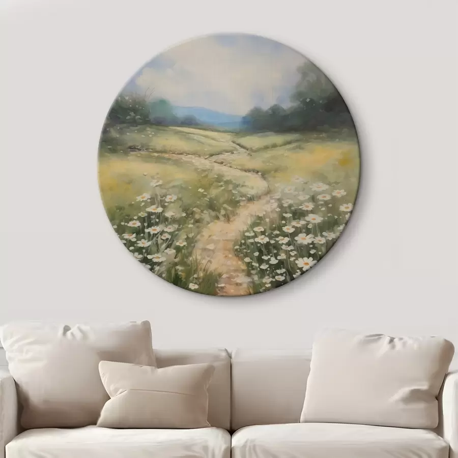 carta da parati Prato con margherite imitazione di un dipinto nr. r42134