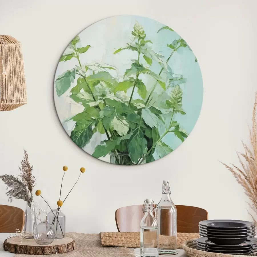 carta da parati Vegetazione in un vaso trasparente ad imitazione della pittura nr. r42148