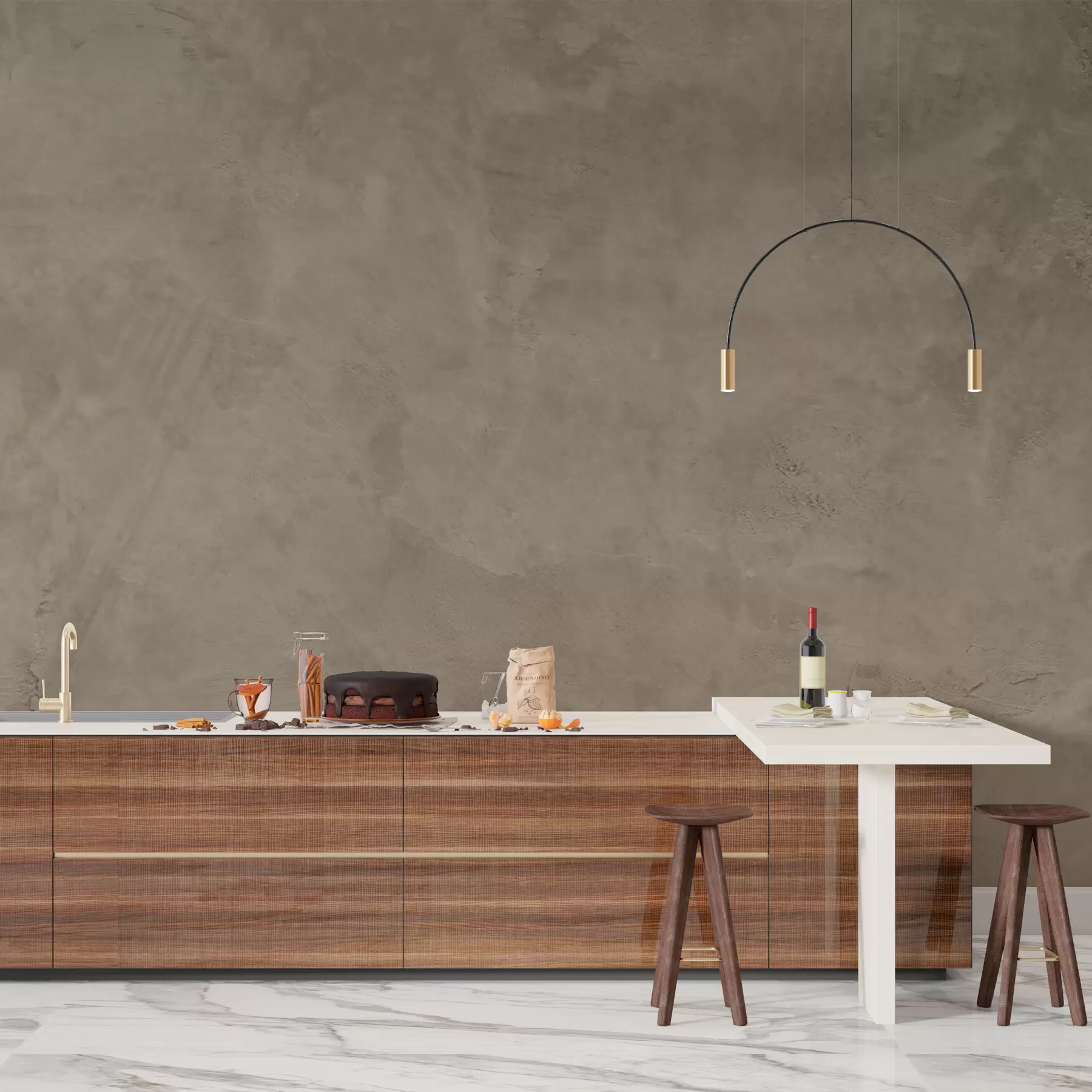 carta da parati Sfondo marrone e beige con effetto muro di cemento nr. w02553v3