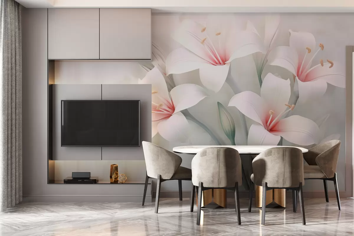 carta da parati Gigli squisiti su sfondo sfocato nr. w02556