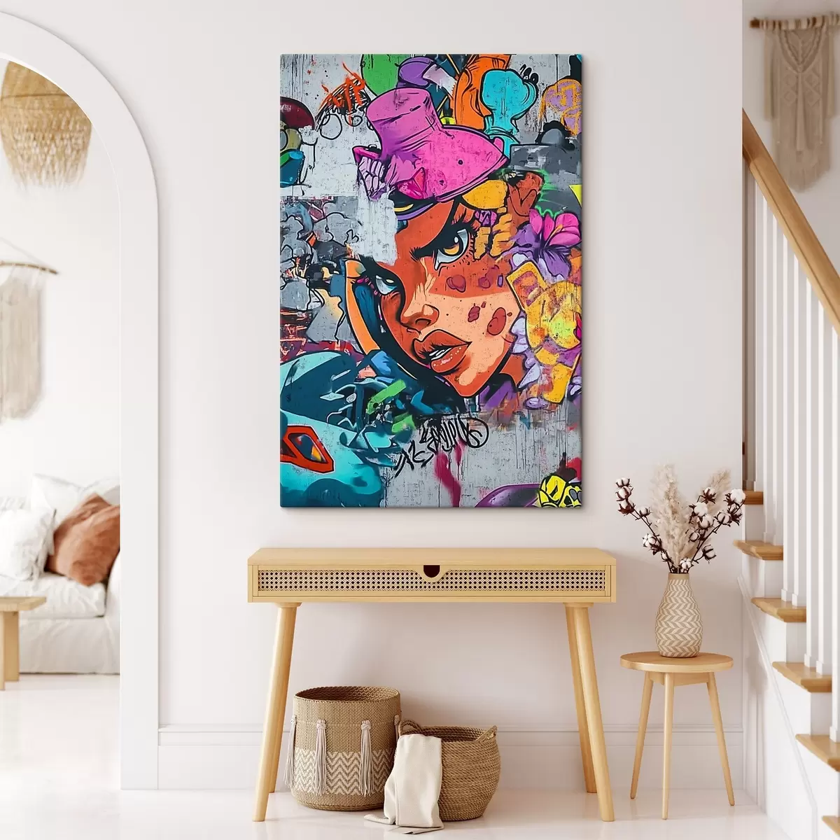 carta da parati Ritratto luminoso con graffiti nr. s42173