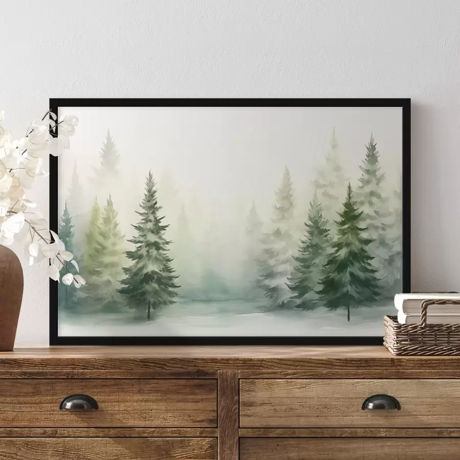 carta da parati Foresta nebbiosa di abeti nr. f42154