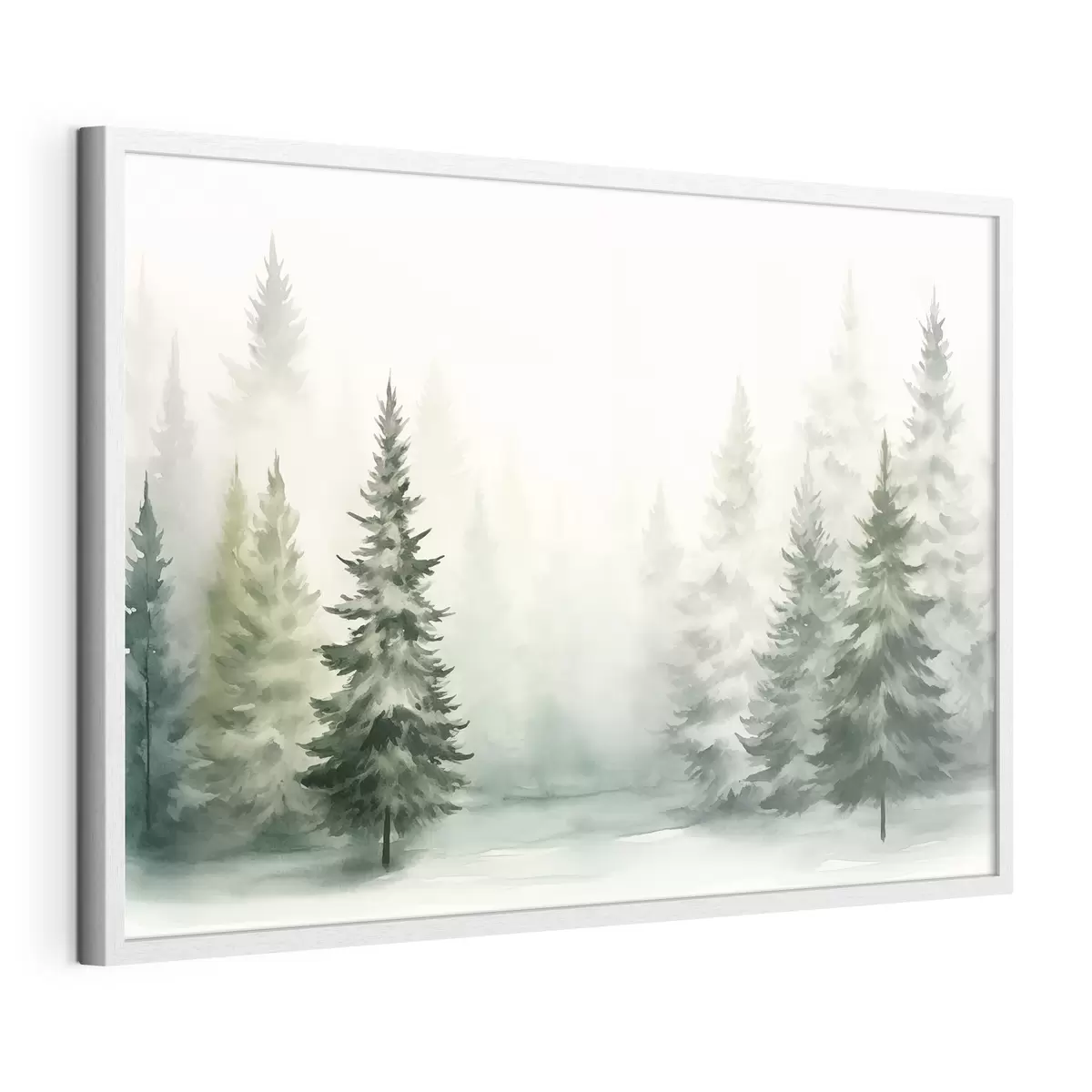 Poster Foresta nebbiosa di abeti f42154
