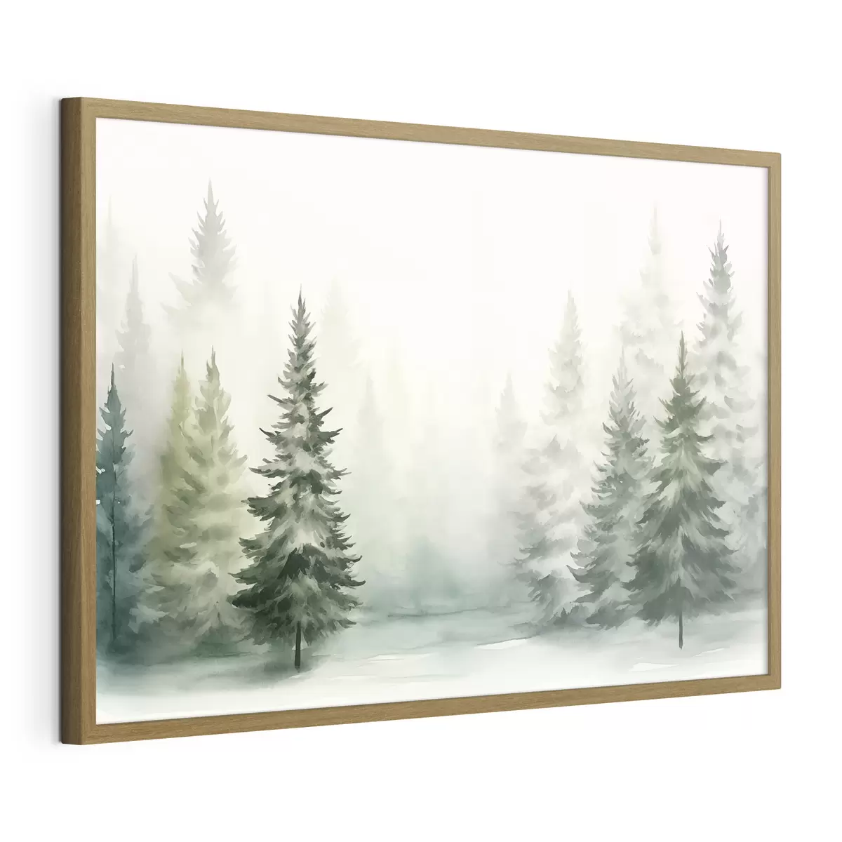 Poster Foresta nebbiosa di abeti f42154