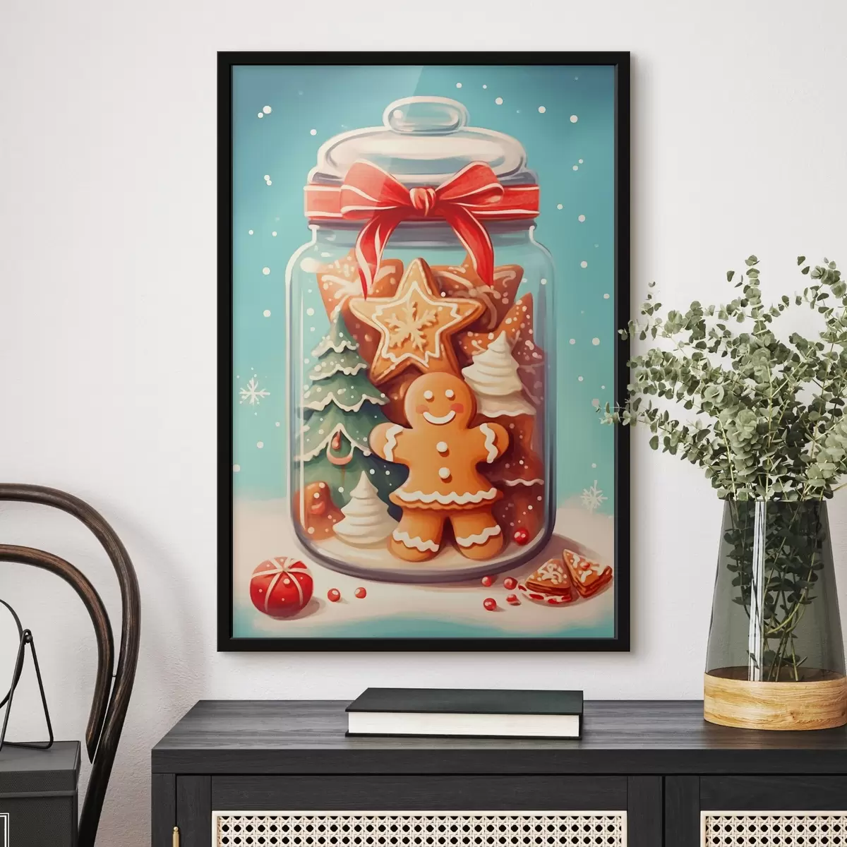 Poster Biscotti di Natale in un barattolo festoso f42156