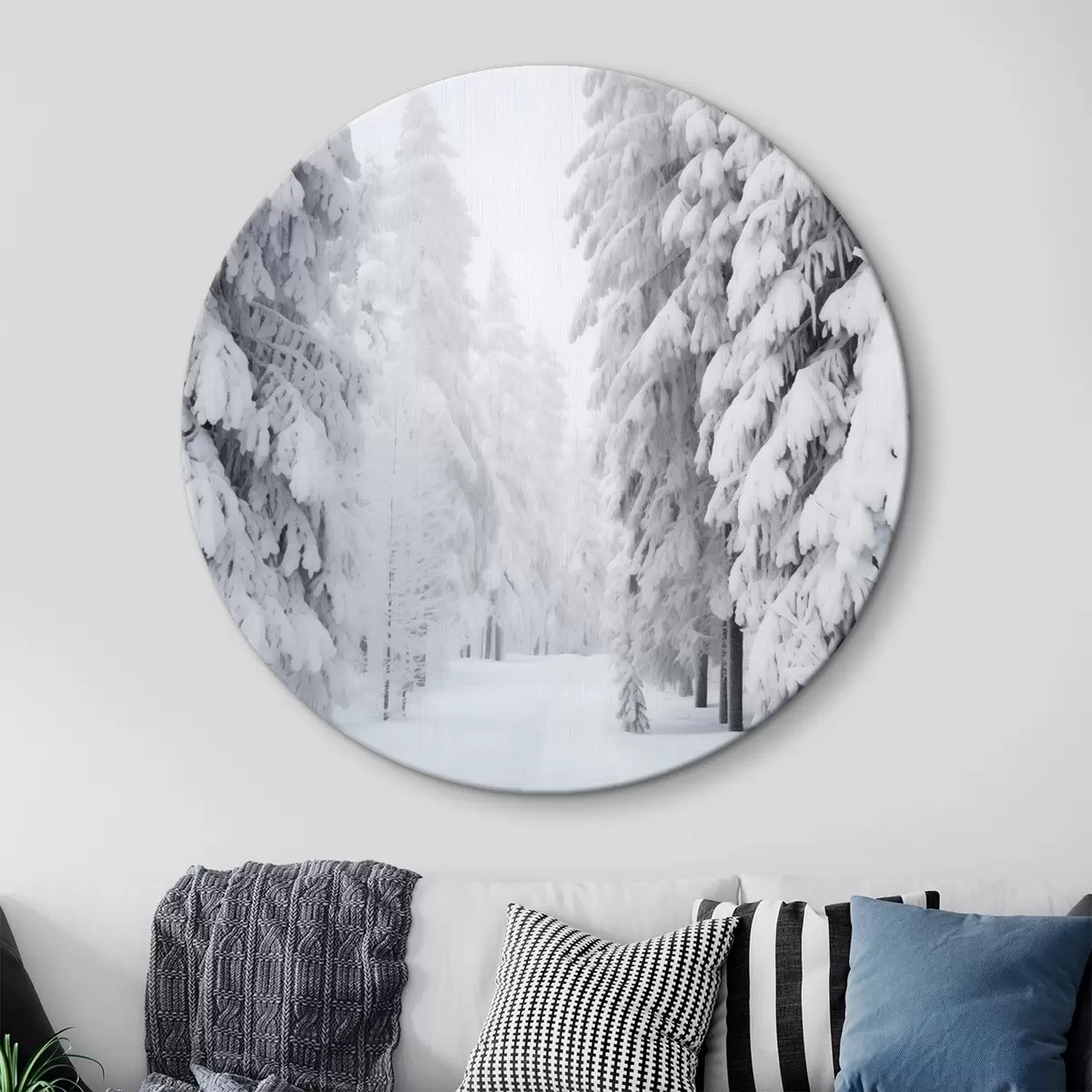 Quadri rotondi Foresta invernale sotto la neve r42153