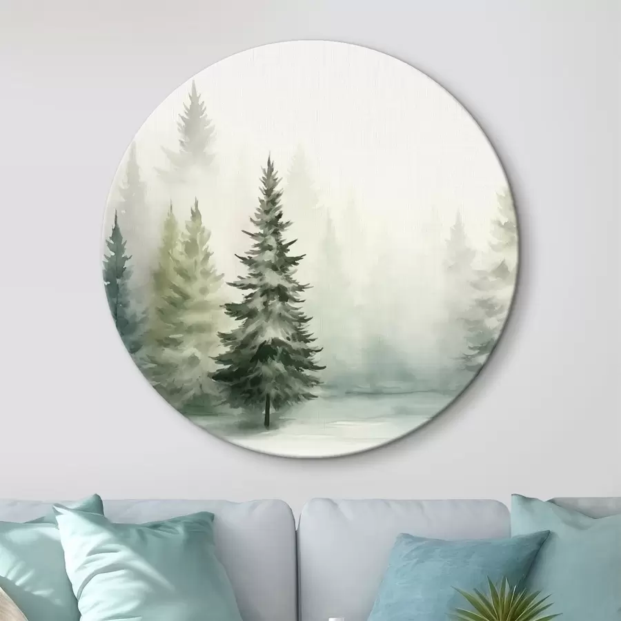 carta da parati Foresta nebbiosa di abeti nr. r42154