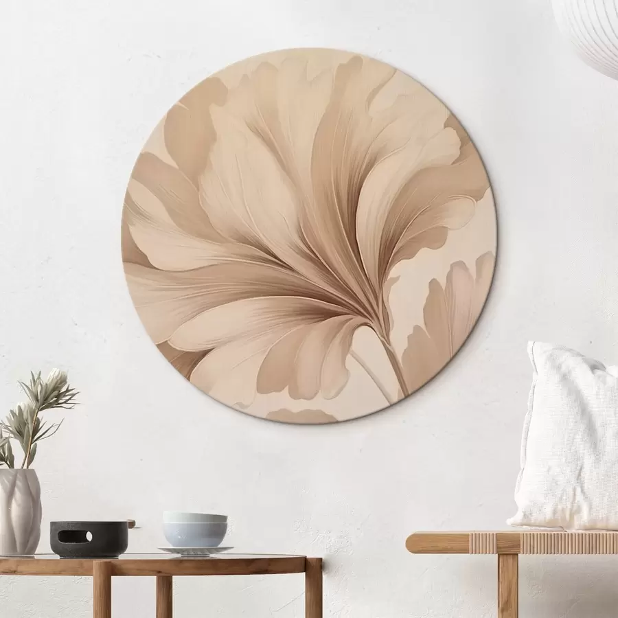 carta da parati Foglie beige con curve morbide nr. r42161