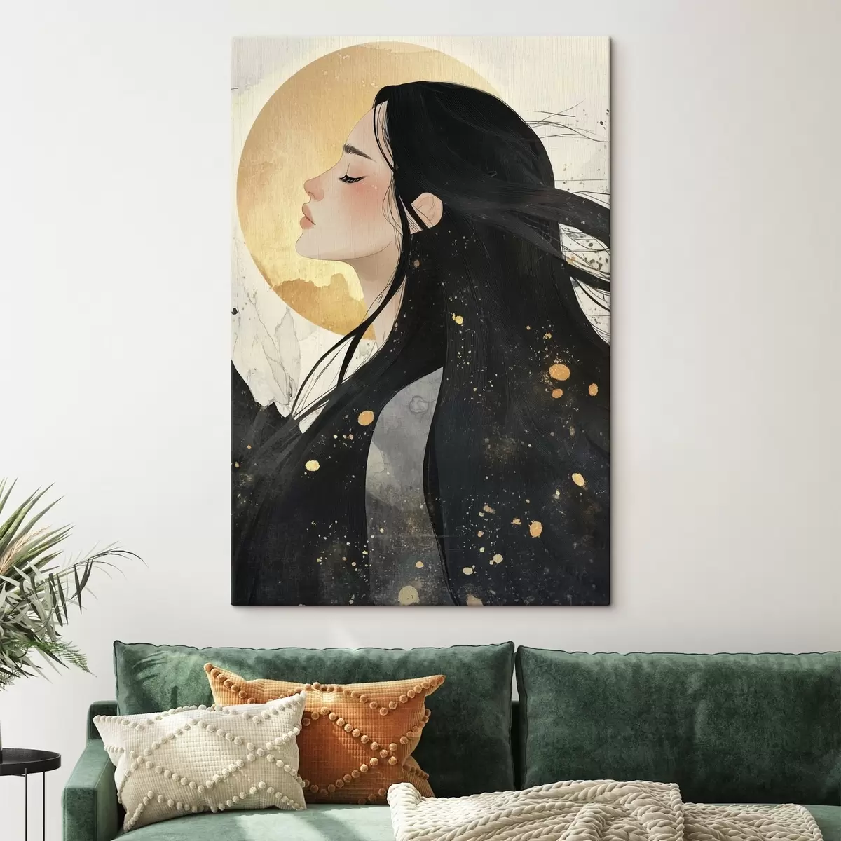 carta da parati Bella ragazza con i capelli scuri, stile orientale, sole nr. s42194