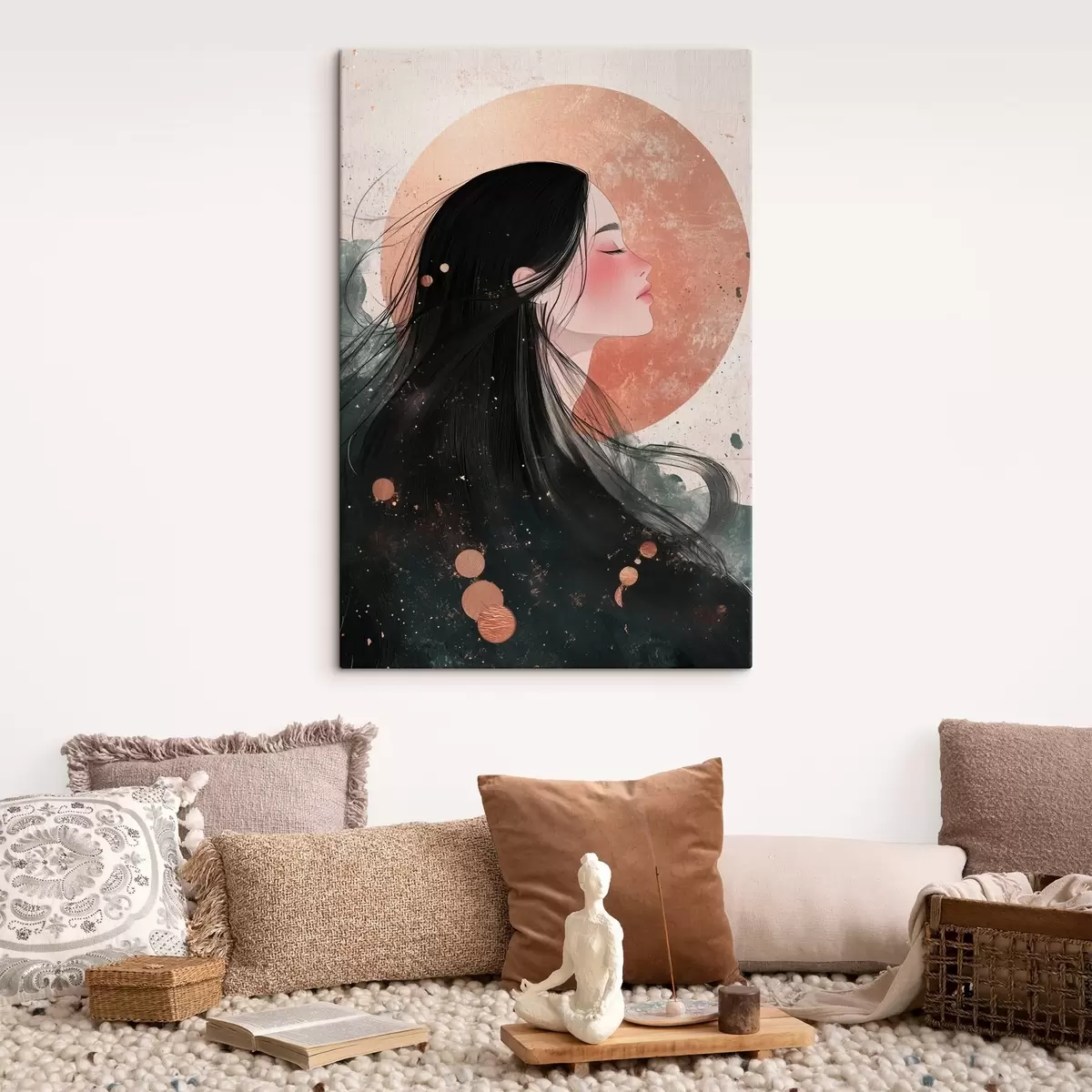 carta da parati Bella ragazza, stile orientale, sole, colori rosa nr. s42195