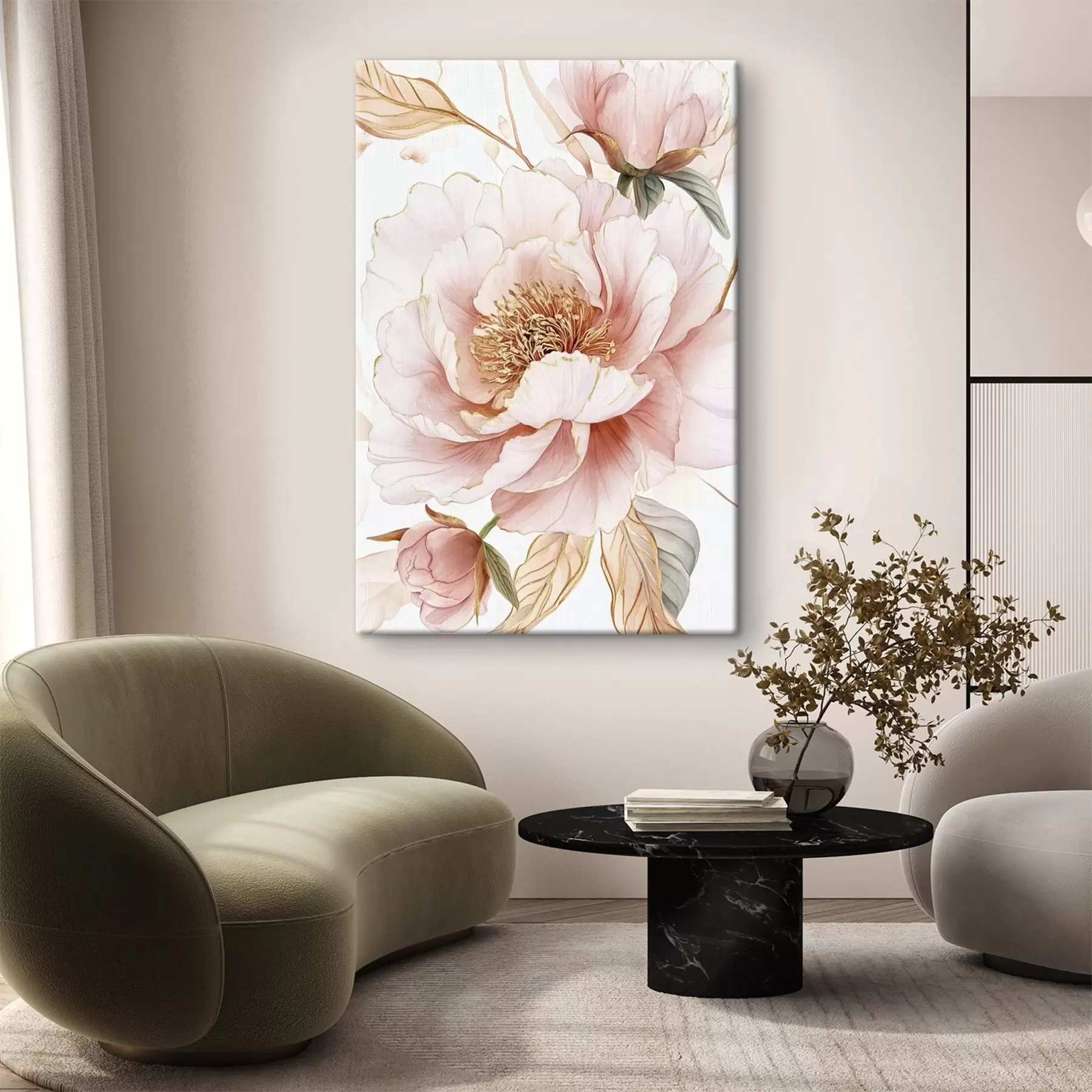 carta da parati Peonie in stile acquerello, colori rosa nr. s42200
