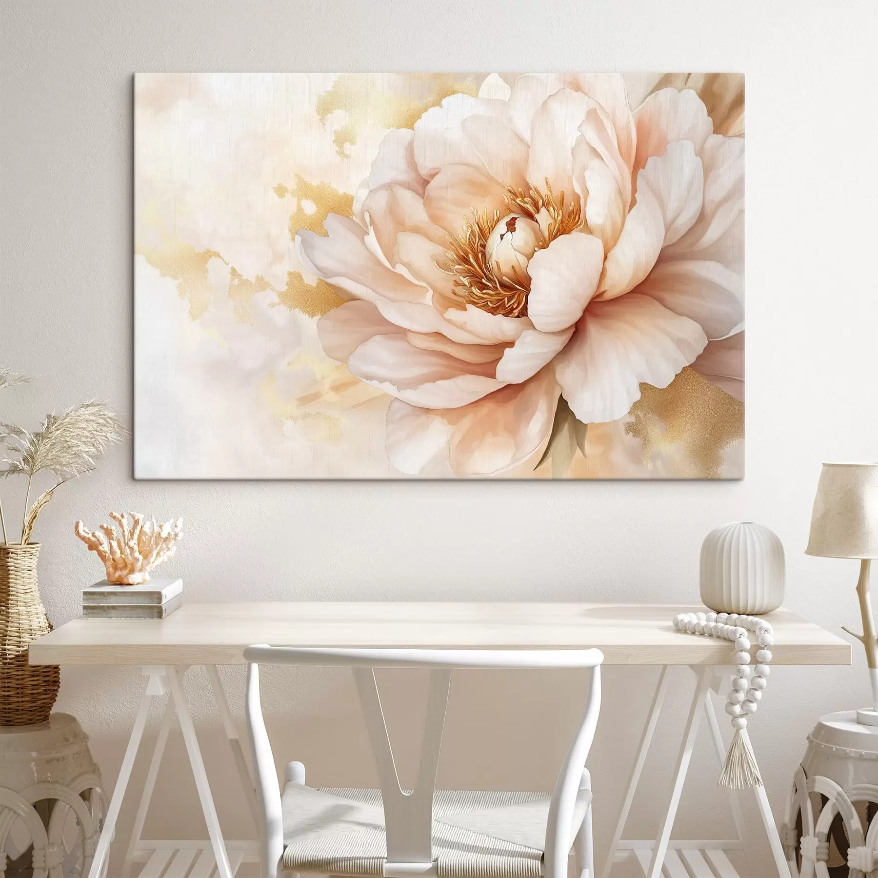 carta da parati Disegno di fiori di peonia, stile acrilico nr. s42202