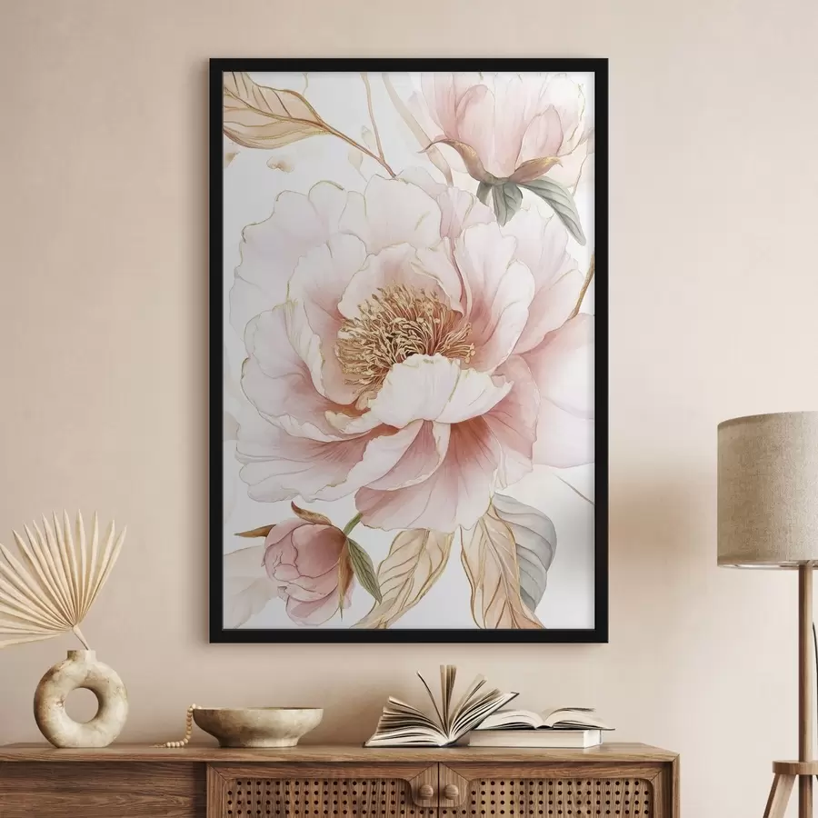 carta da parati Peonie in stile acquerello, colori rosa nr. f42200
