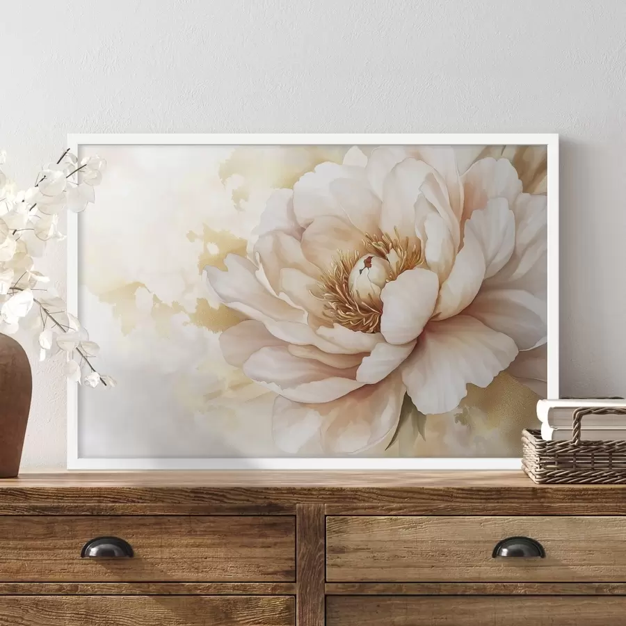 carta da parati Disegno di fiori di peonia, stile acrilico nr. f42202