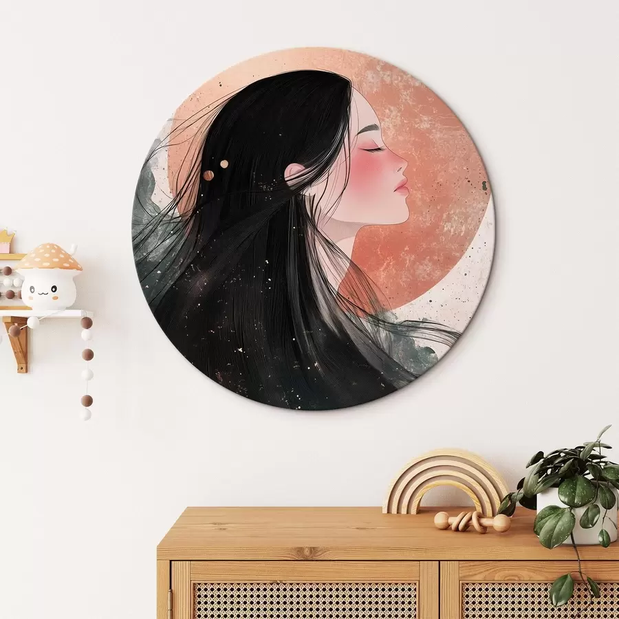 carta da parati Bella ragazza, stile orientale, sole, colori rosa nr. r42195