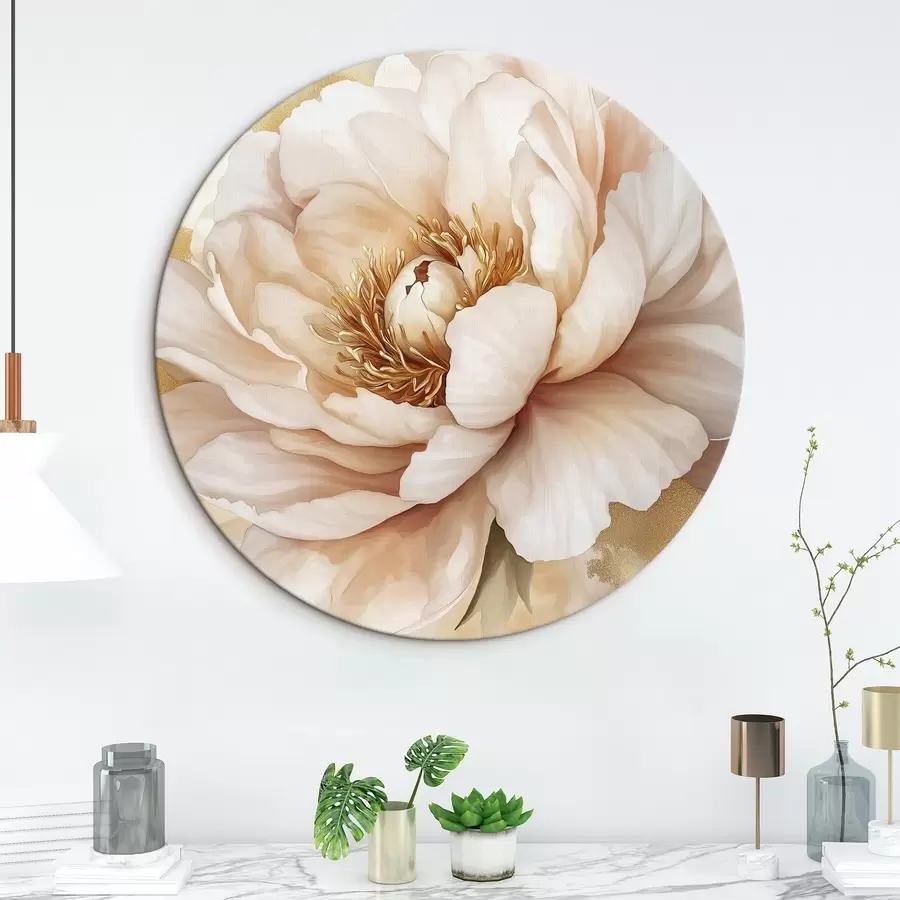 carta da parati Disegno di fiori di peonia, stile acrilico nr. r42202
