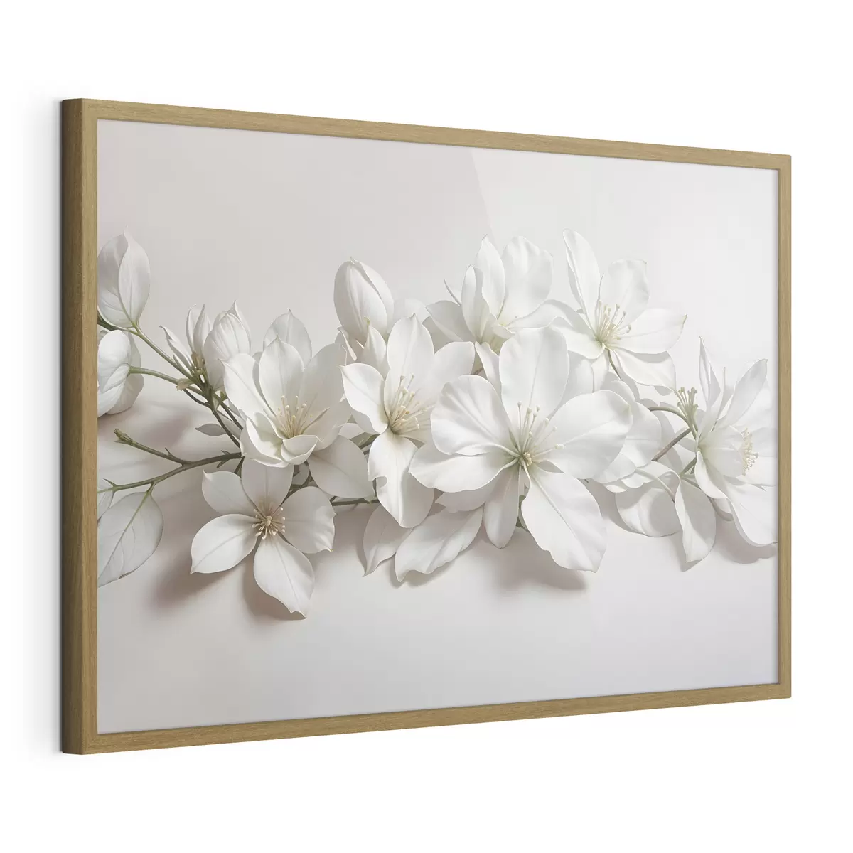 Poster Fiori di magnolia bianchi e delicati su sfondo chiaro f42230