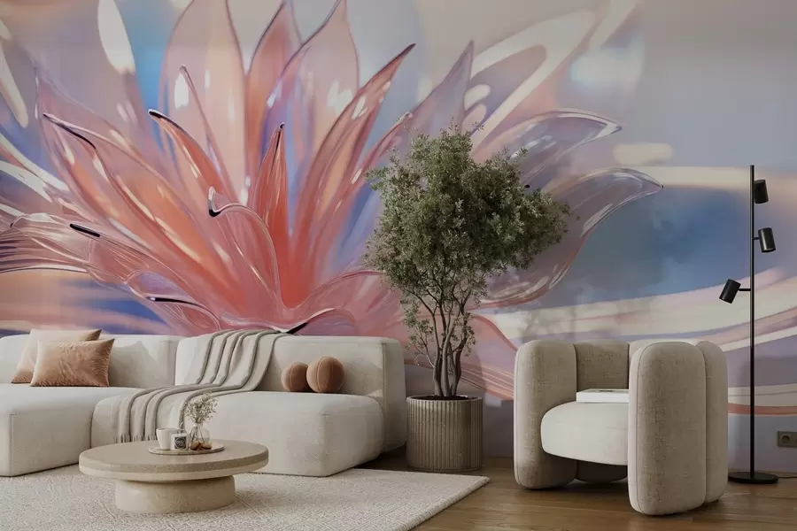 Carta da parati Floreale Grande fiore di cristallo n. w02623