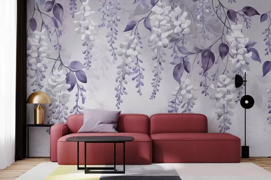 Carta da parati Floreale Rami fioriti dipinti stilizzati  n. w02627v1