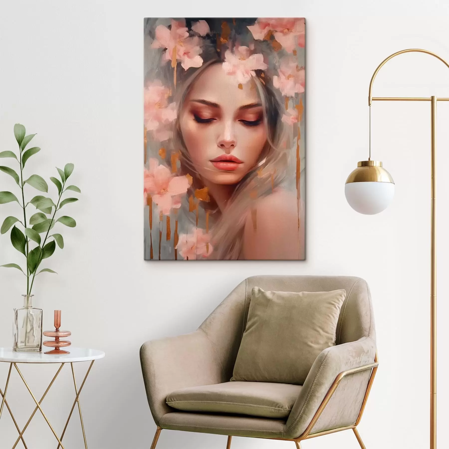 carta da parati Bella ragazza e fiori nr. s42299