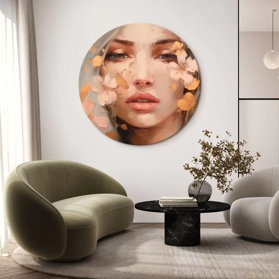 carta da parati Ragazza e fiori rosa nr. r42301