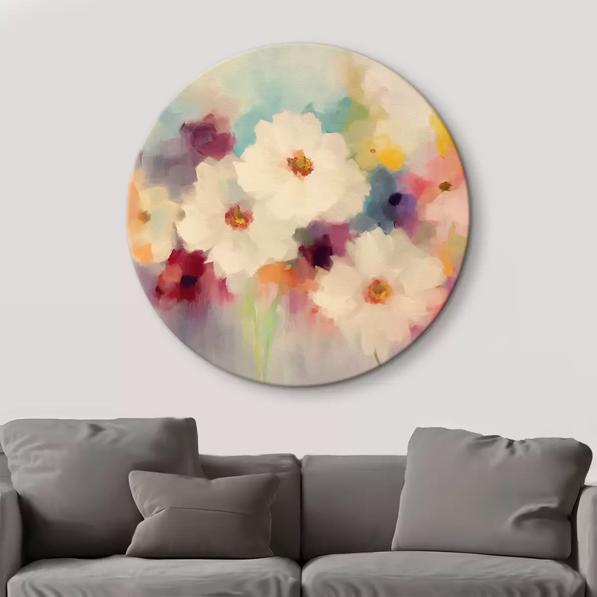 Quadri rotondi Fiori colorati r42308