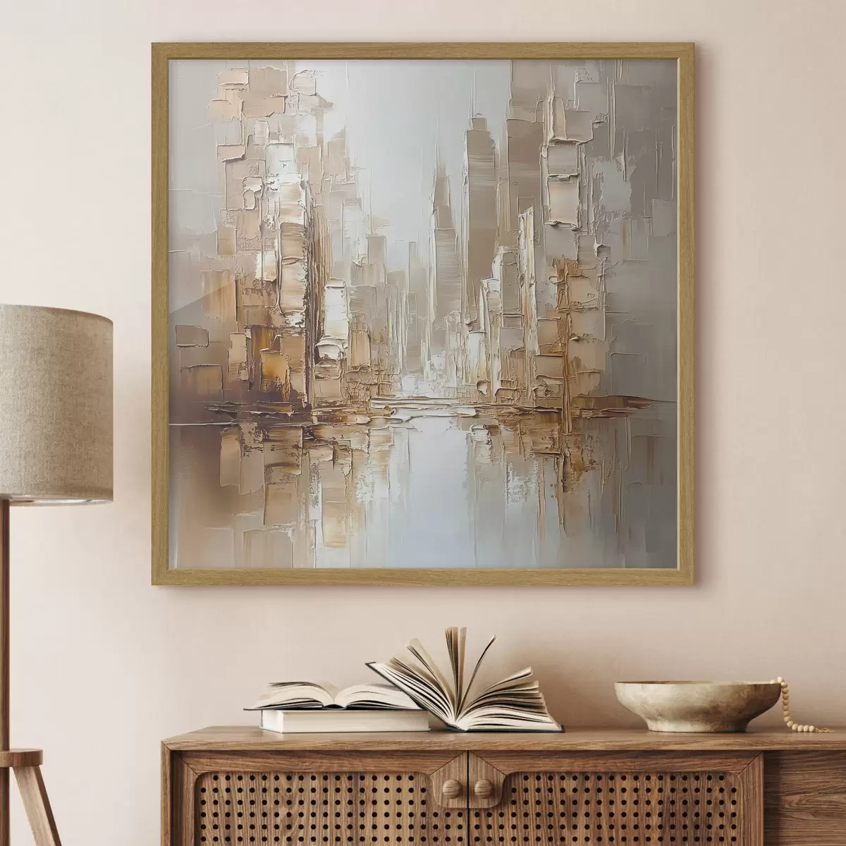 Poster Città nella foschia dorata f42132