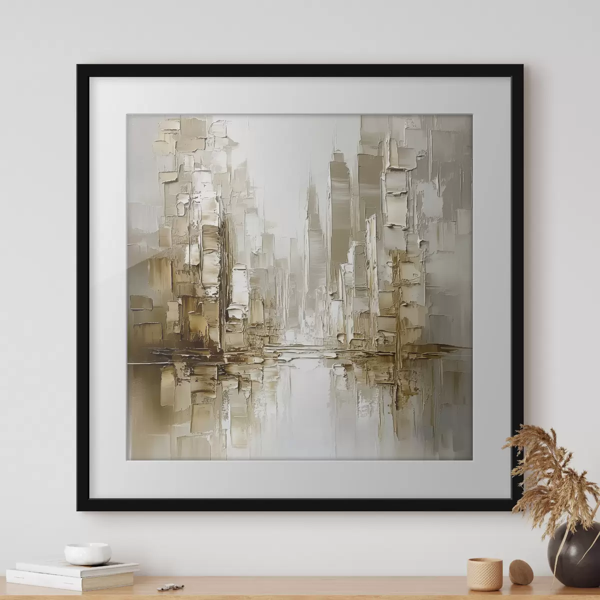 Poster Città nella foschia dorata f42132