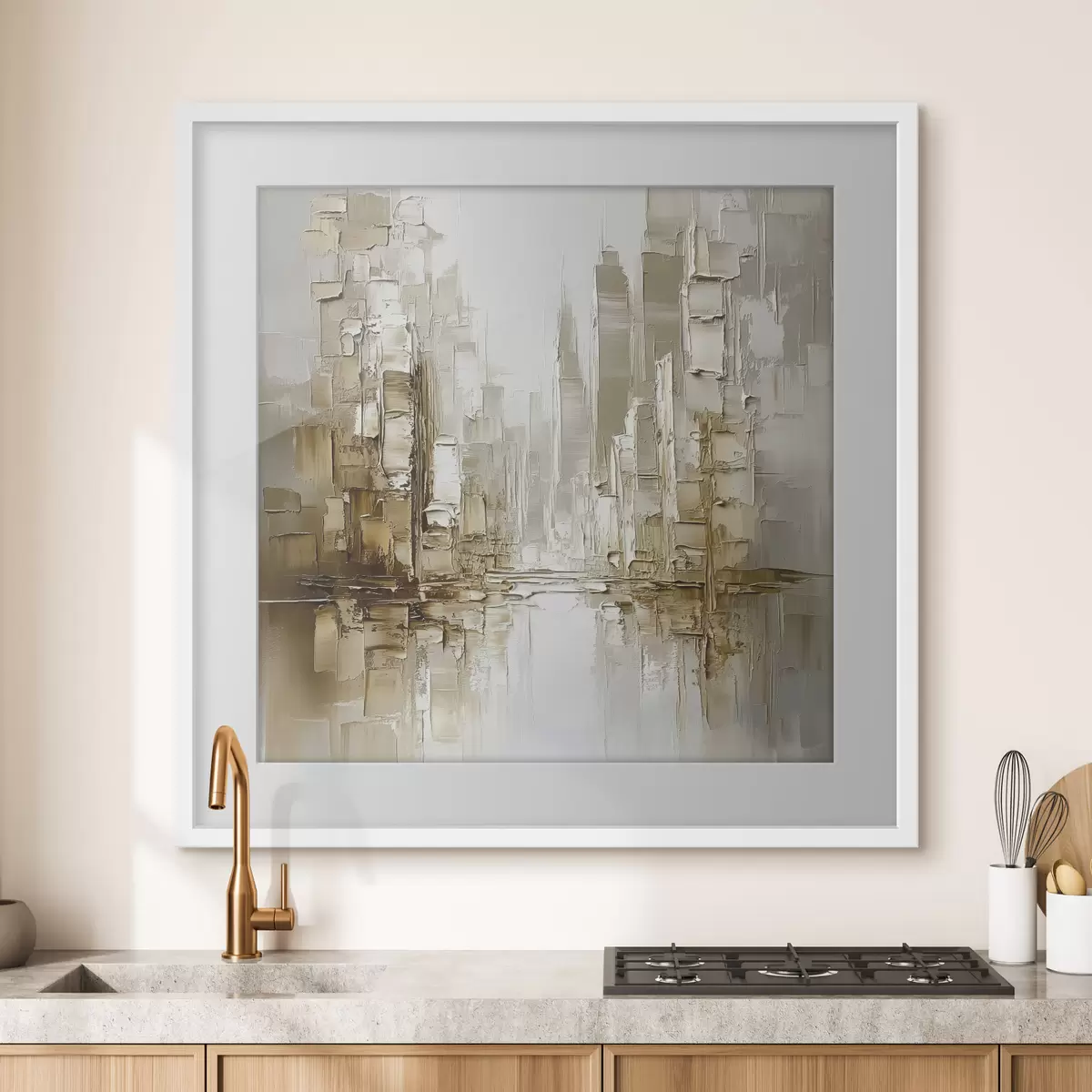 Poster Città nella foschia dorata f42132