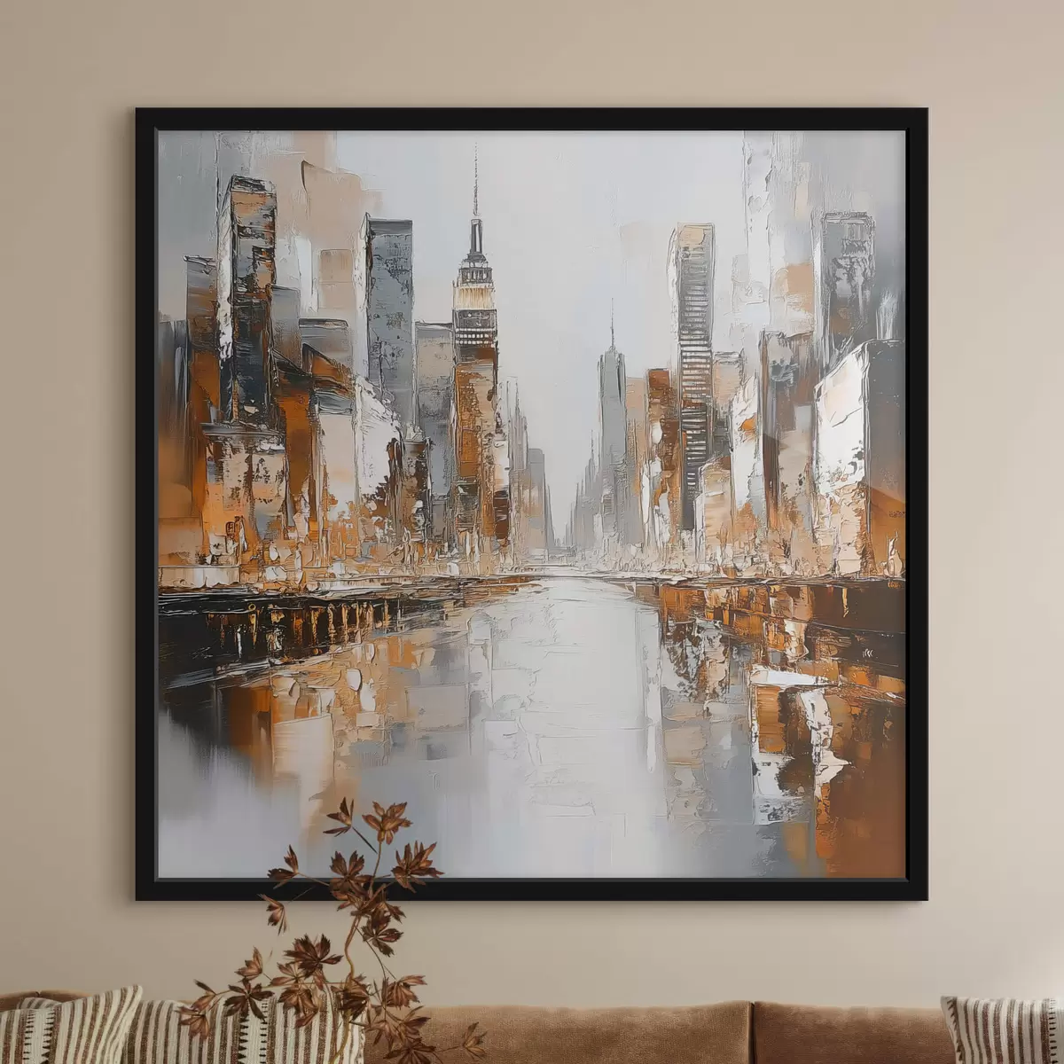 Poster Città astratta con pennellate di imitazione f42133