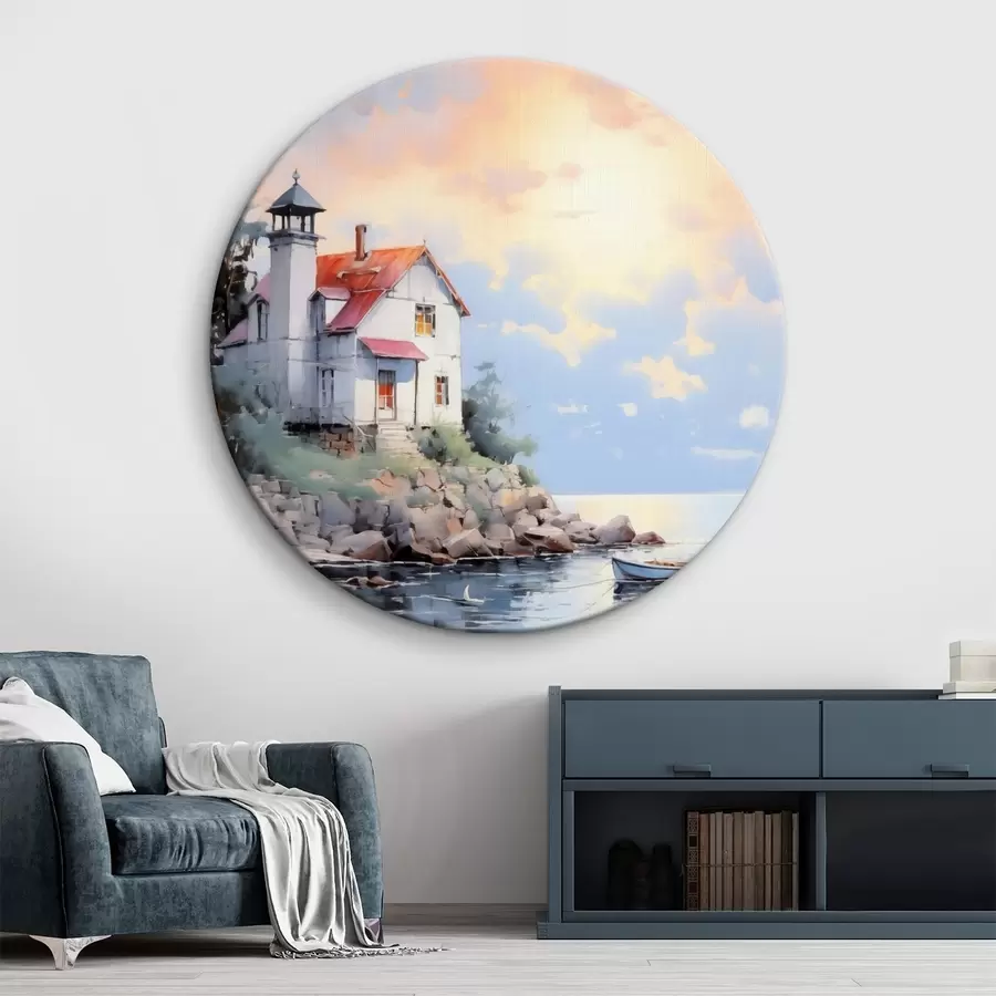 carta da parati Casa al mare al tramonto nr. r41010