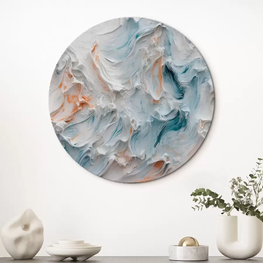 carta da parati Astrazione nei colori bianco, arancione e blu nr. r41026