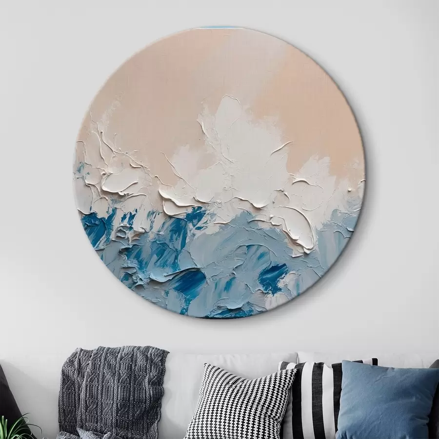 carta da parati Astrazione con colori ad olio bianchi, blu e azzurri nr. r41027