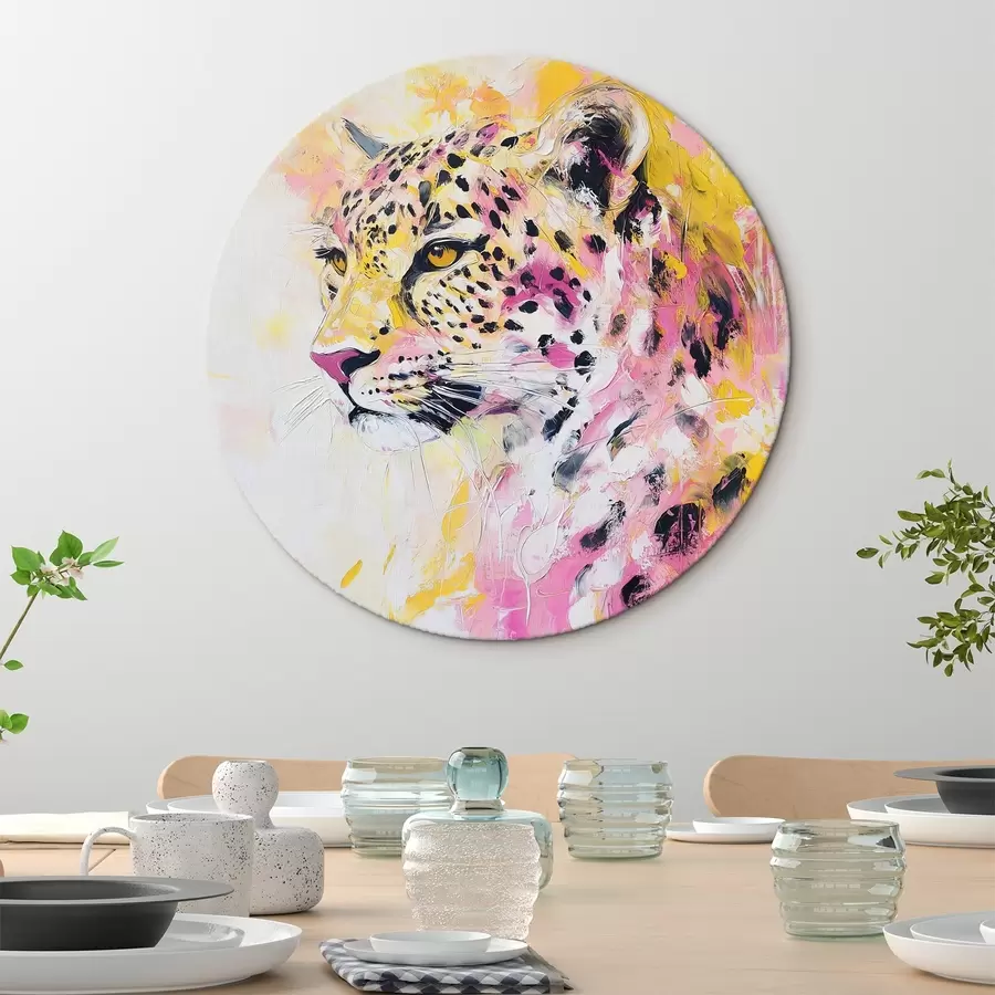 carta da parati Leopardo giallo e rosa nr. r41156