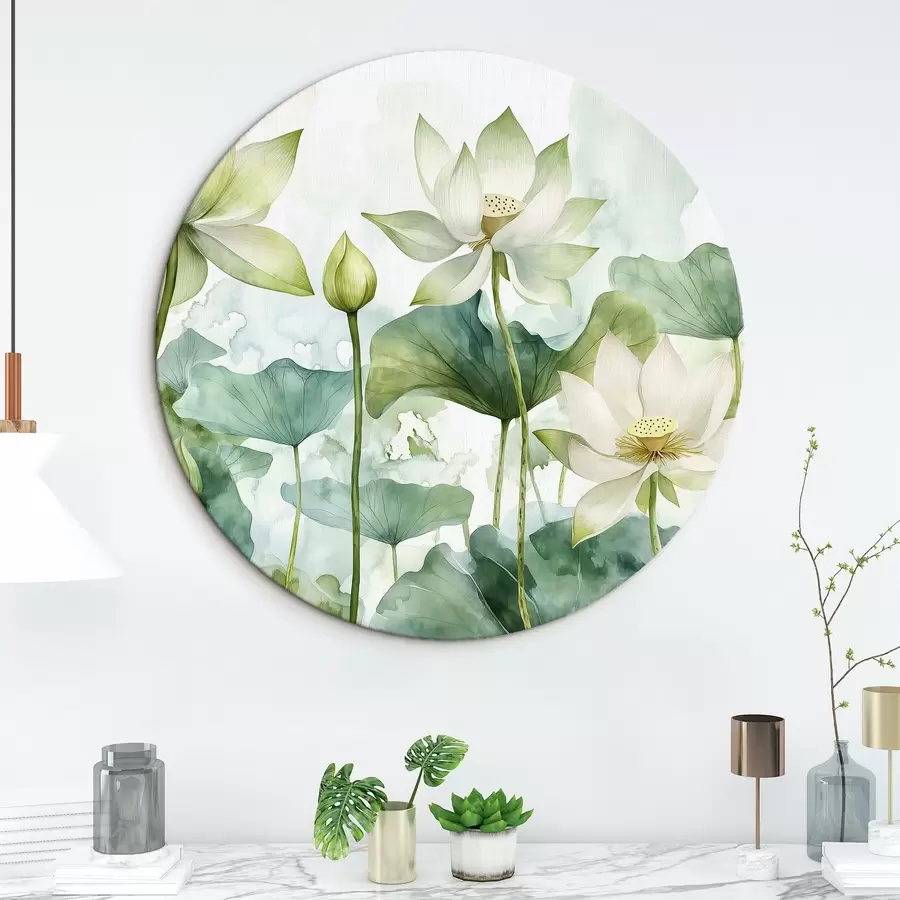 carta da parati Loti acquerellati, vegetazione lussureggiante nr. r41226