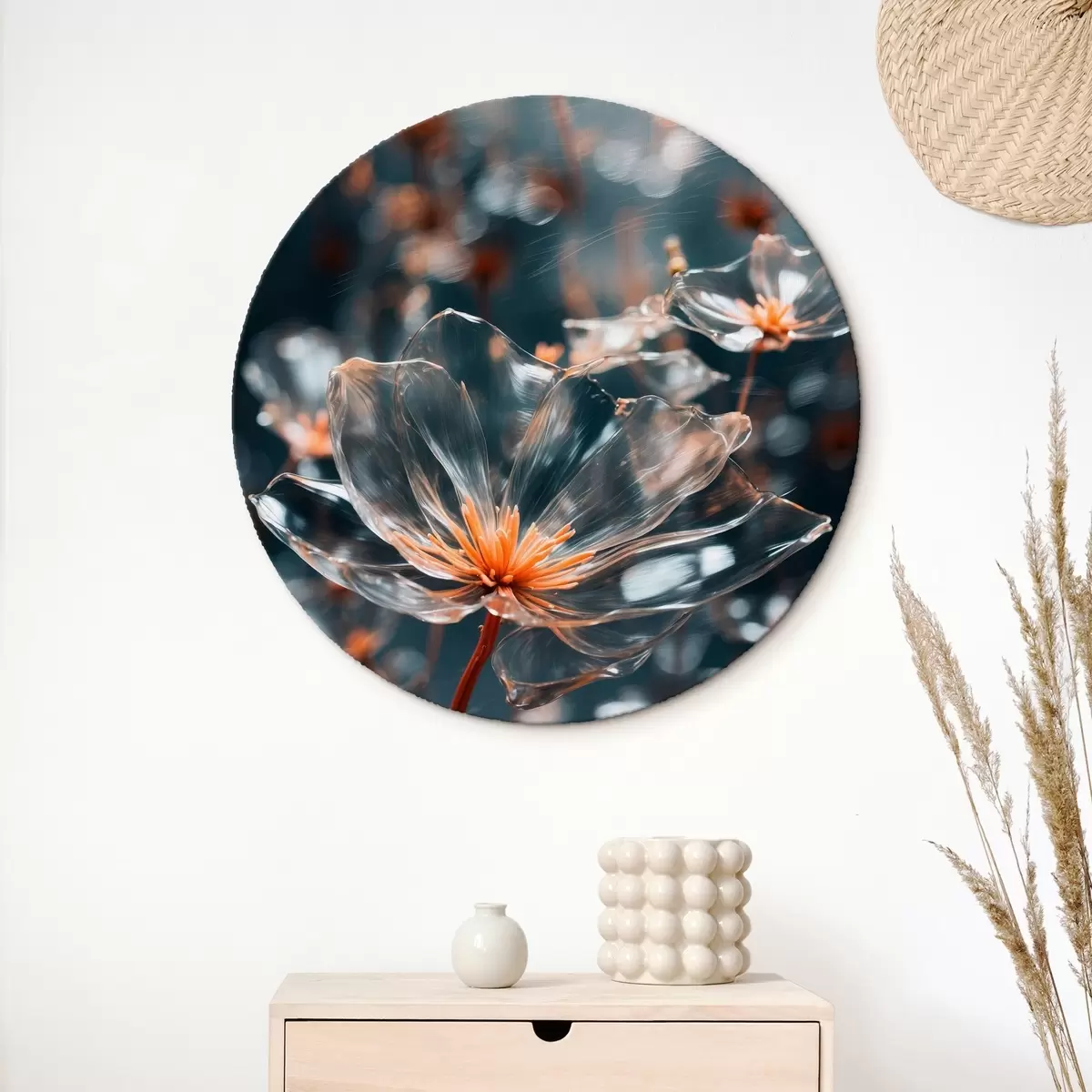 Quadri rotondi Fiori di vetro r41288