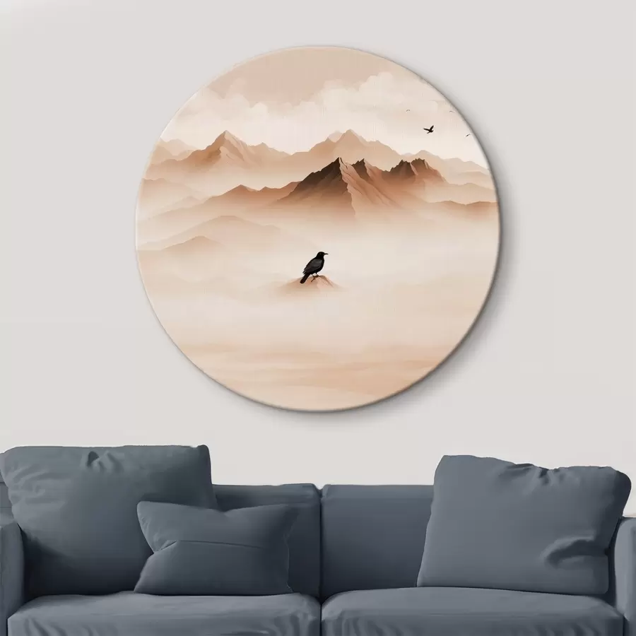 carta da parati Montagne nella nebbia in grafica vettoriale nr. r41295