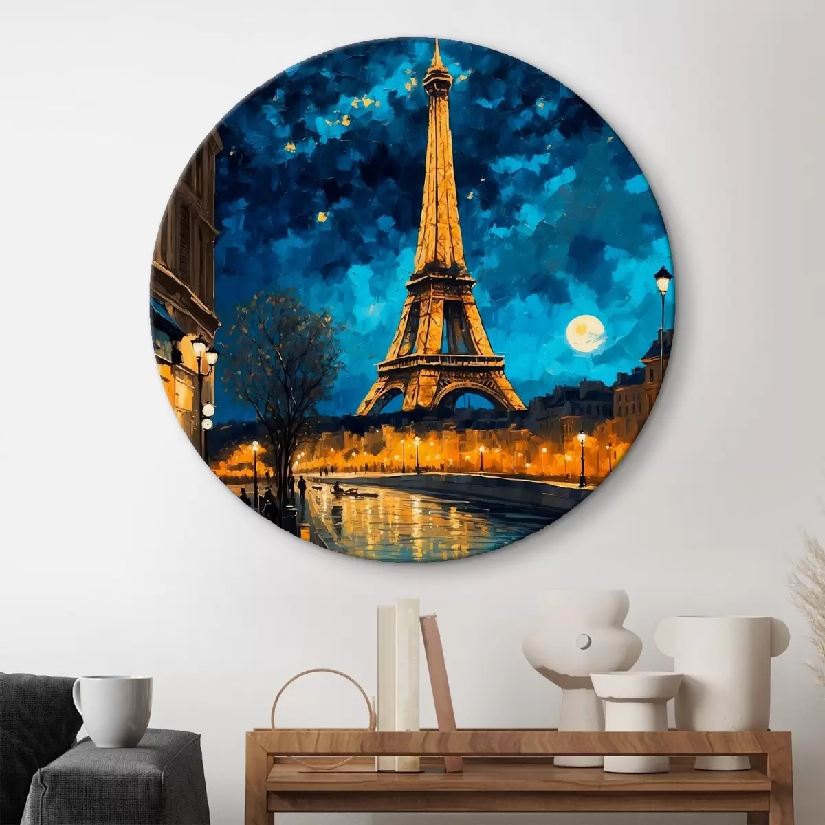 Quadri rotondi Parigi di notte r41302