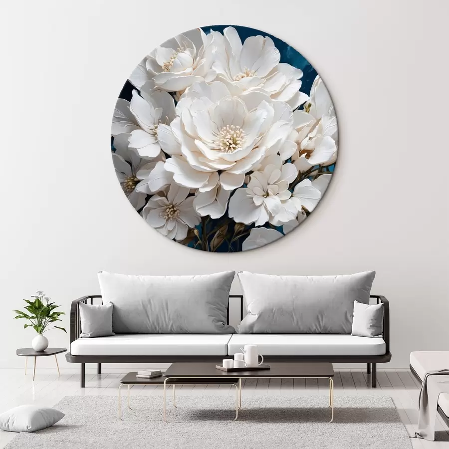 carta da parati Fiori bianchi su sfondo acrilico nr. r41314